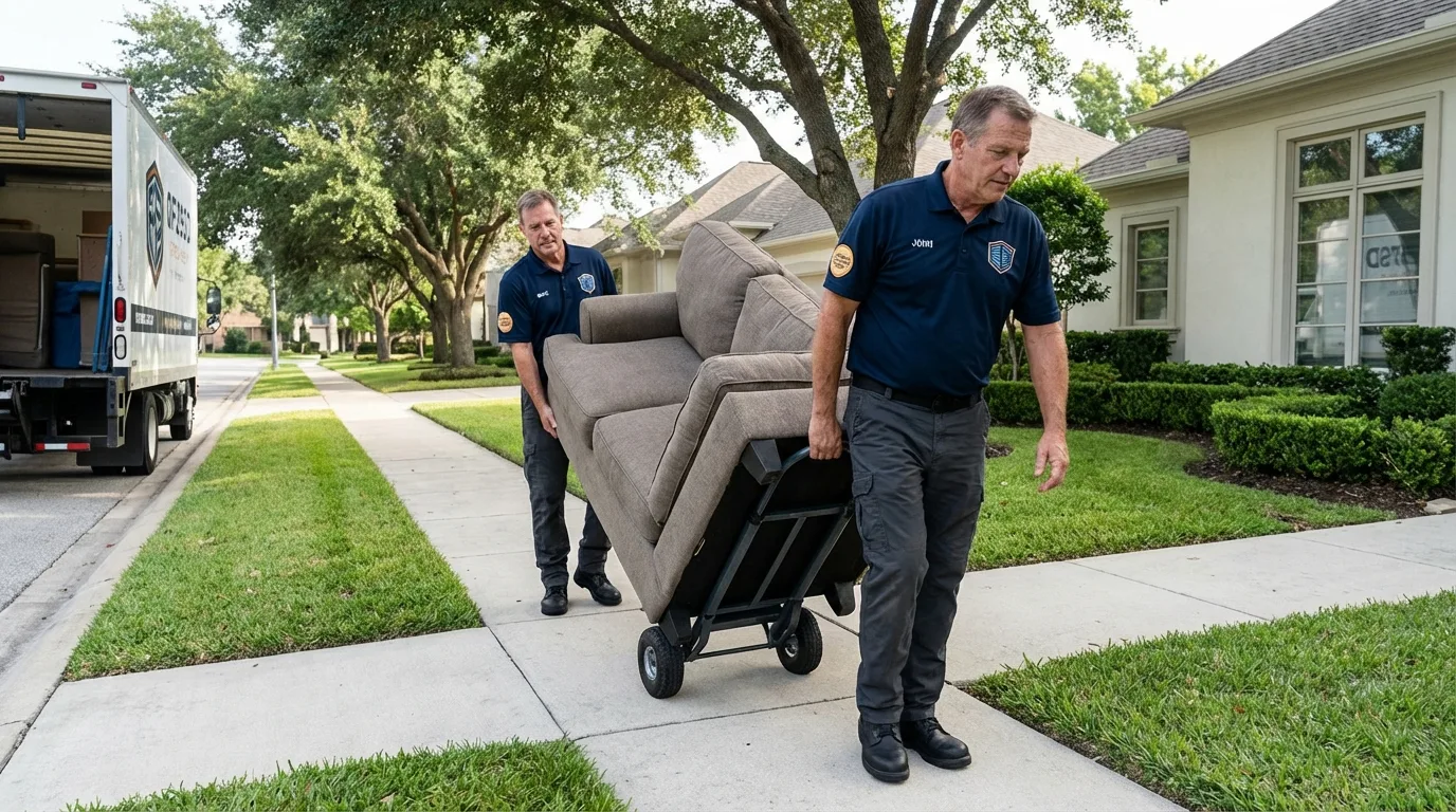 Local residential moving crew loading furniture in Concordia, MO